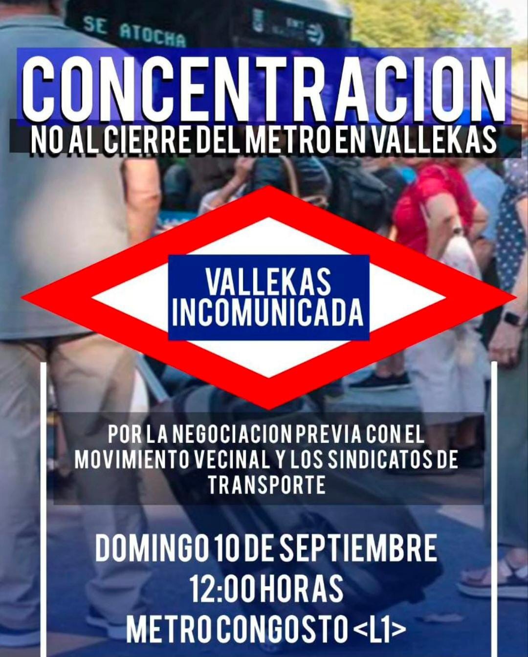 Concentración No al cierre del metro en Vallekas