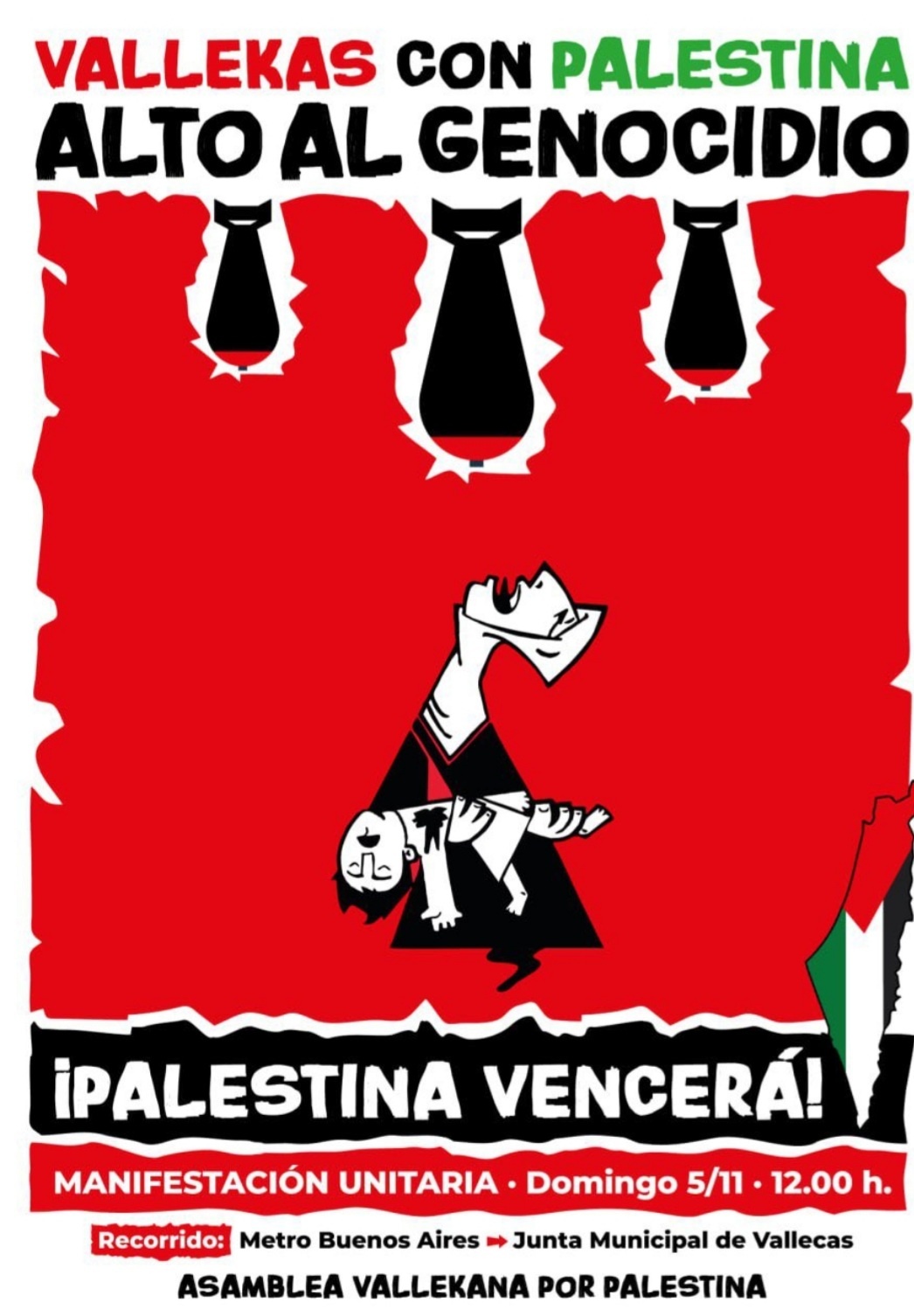 MANIFESTACIÓN UNITARIA Vallekas con Palestina