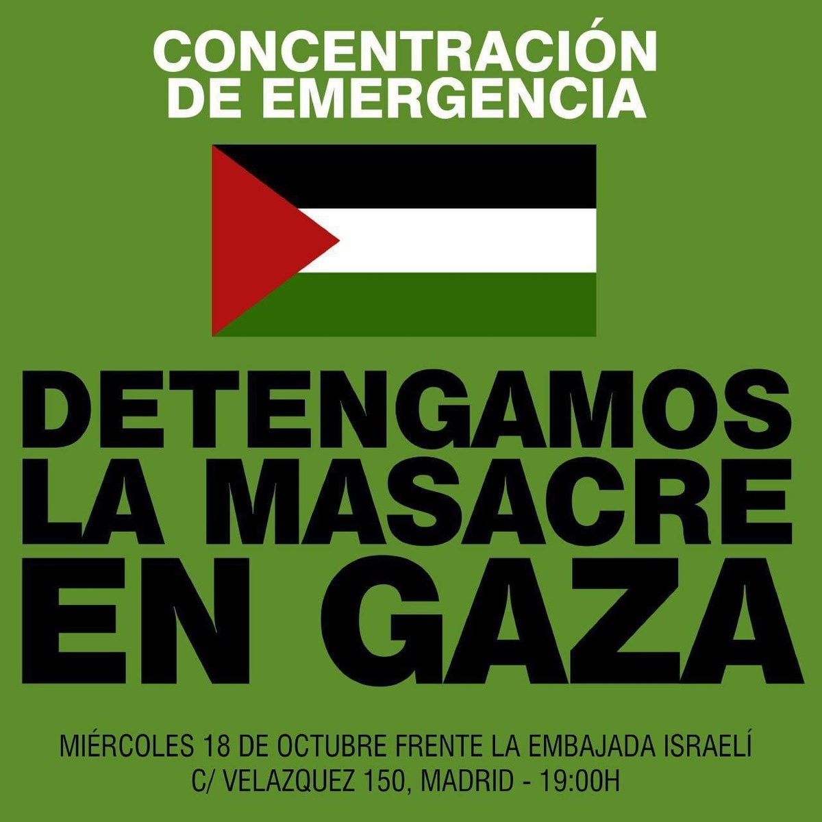 Concentración de emergencia: Detengamos la masacre en Gaza