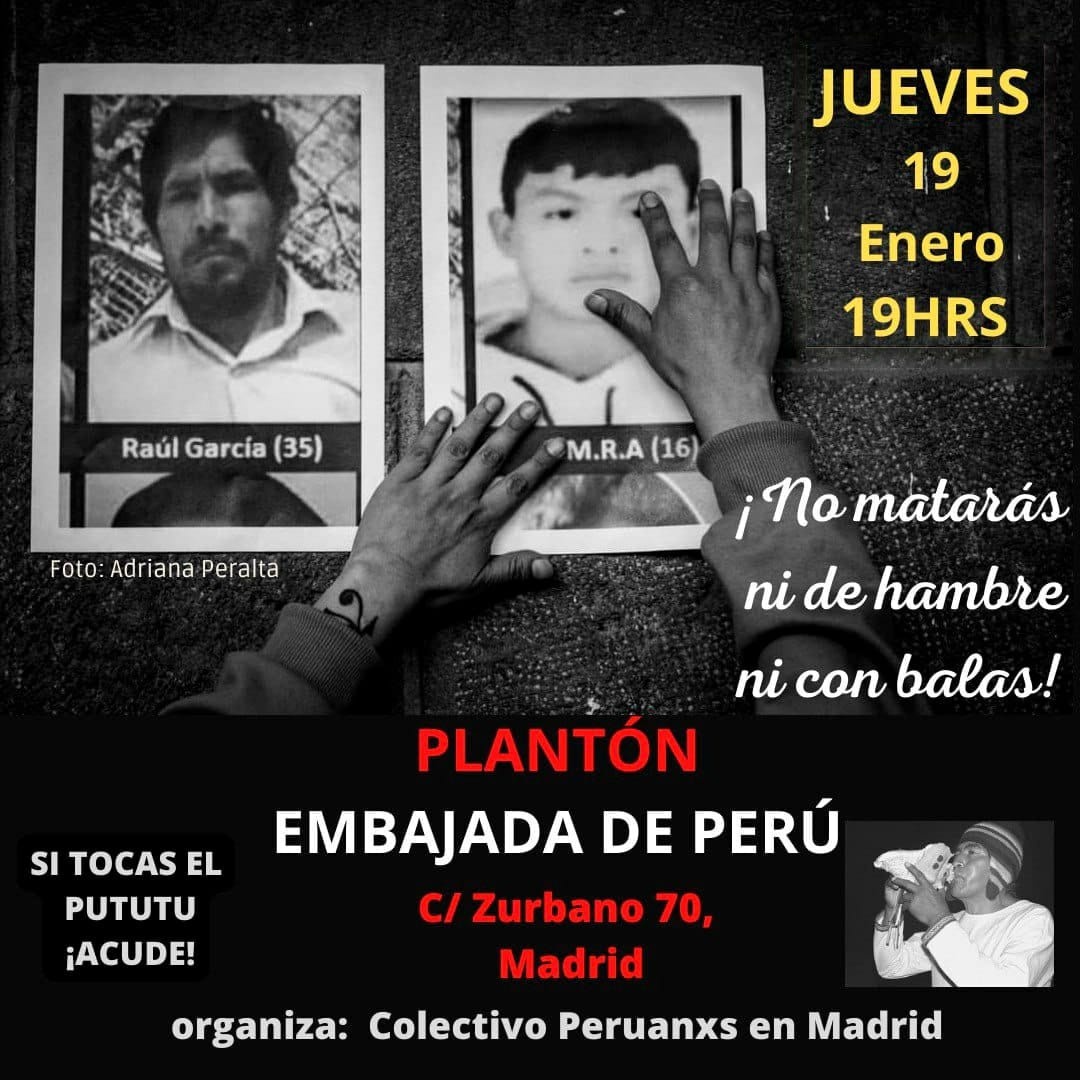 Concentración de solidaridad con el pueblo peruano