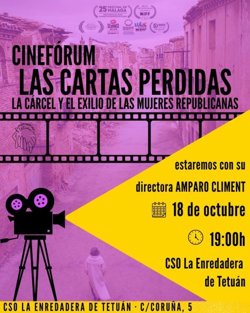 Cineforum las cartas perdidas: la cárcel y exilio de las mujeres republicanas