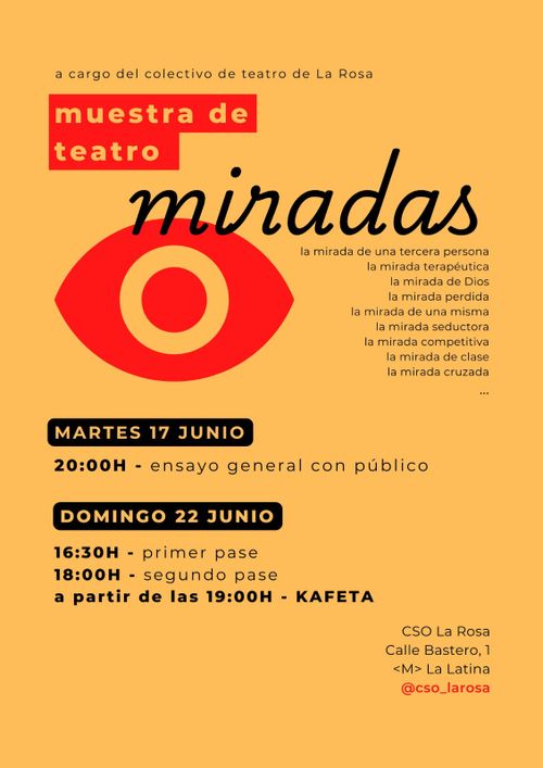 Ensayo general abierto grupo de Teatro CSO La Rosa