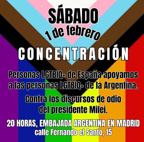 Concentración enfrente embajada argentina contra los discursos de odio del presidente 