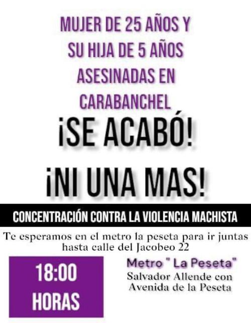Concentración contra la violencia machista en Carabanchel 