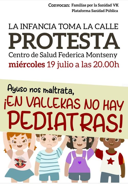 Concentración En Vallekas no hay Pediatras!