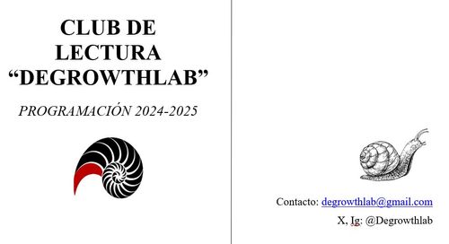 Inscripciones abiertas CLUB DE LECTURA DEGROWTHLAB 