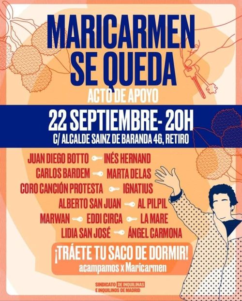 Mari Carmen se queda: actuaciones y acampada en apoyo