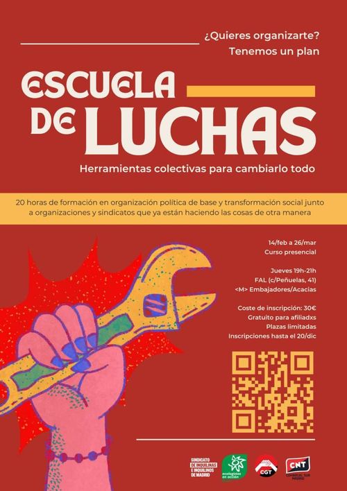 ESCUELA DE LUCHAS. Herramientas colectivas para cambiarlo todo. Últimos días para inscribirse