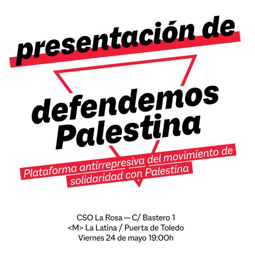 Presentación de Defendemos Palestina - Plataforma antirrepresiva