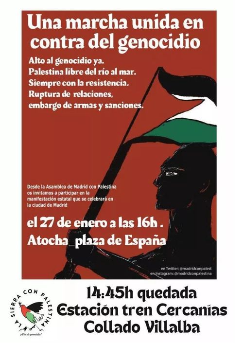 La Sierra acude a la manifestación estatal por Palestina