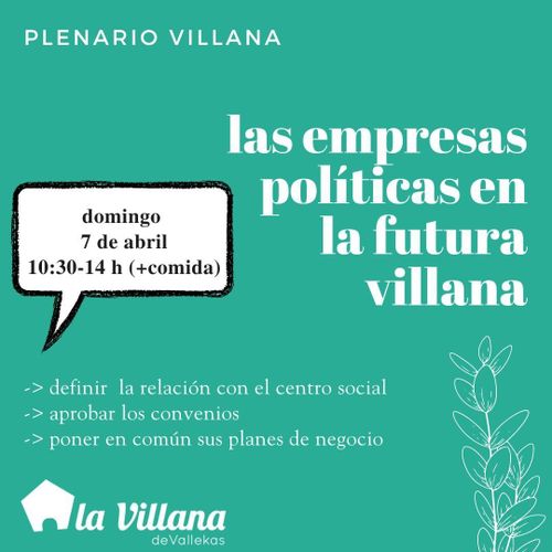 Plenario Villana: Las empresas políticas en la futura villana