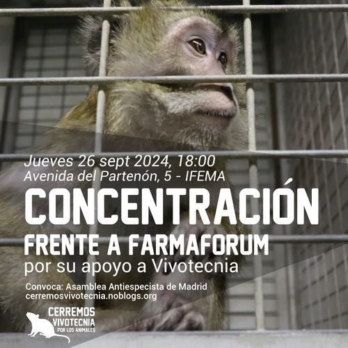 Concentración frente Farmaforum por su apoyo a Vivotecnia