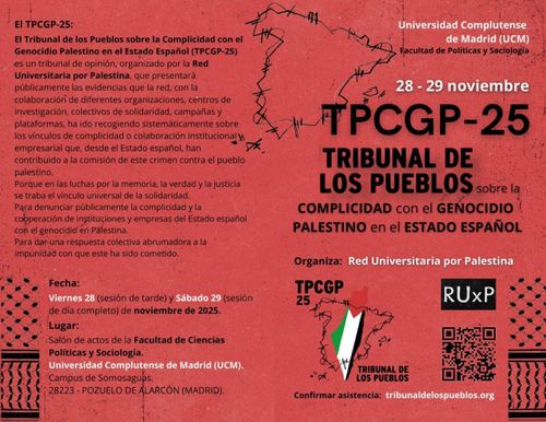 Tribunal de los Pueblos - Contra la complicidad del Genocidio Palestino en el Estado Español