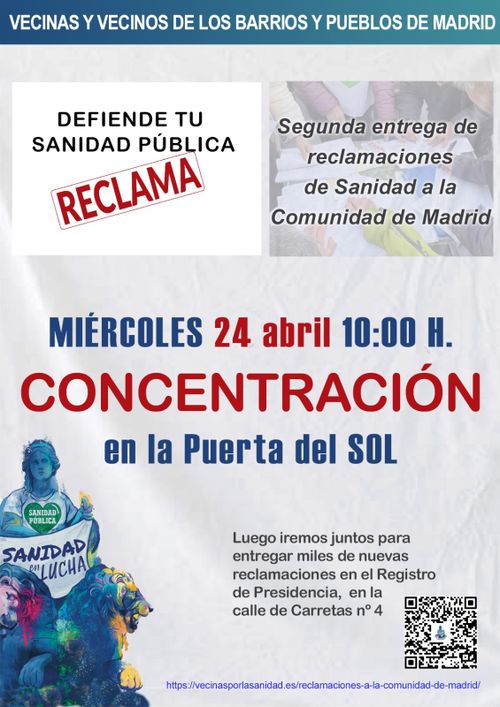 🗂 Segunda entrega de reclamaciones de Sanidad a la Comunidad de Madrid