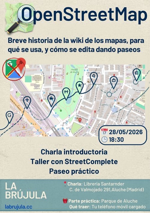 Tarde con OpenStreetMap: charla, taller y paseo