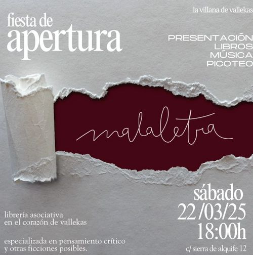 fiesta de apertura de la librería malaletra