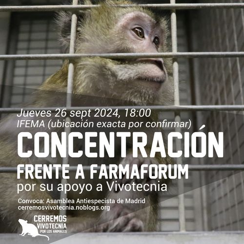 Concentración frente Farmaforum por su apoyo a Vivotecnia 