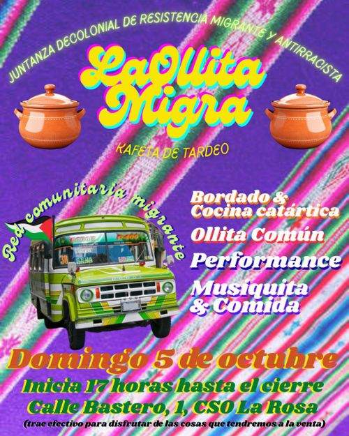 ¡Juntanza decolonial de resistencia migrante y antirracista! La Ollita Migra