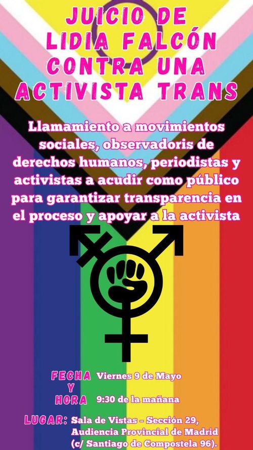 Juicio de Lidia Falcón contra una activista trans