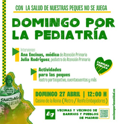 Este domingo seguimos pidiendo más pediatras en los  Centros de Salud.
