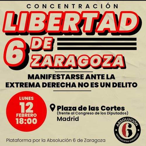 Concentración en con condena a los 6 jóvenes de Zaragoza