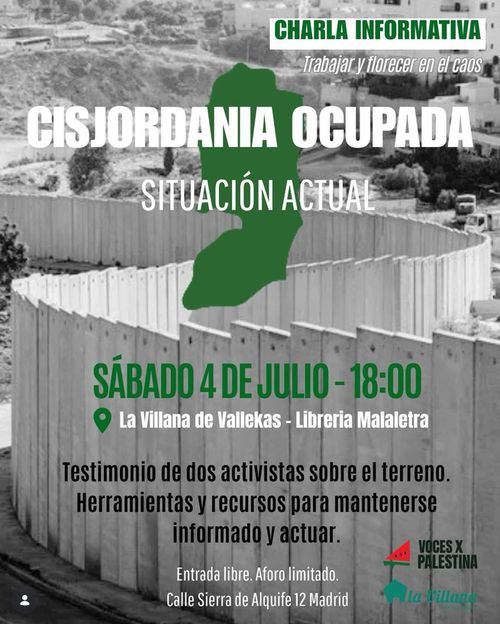 Charla informativa sobre la Cisjordania ocupada