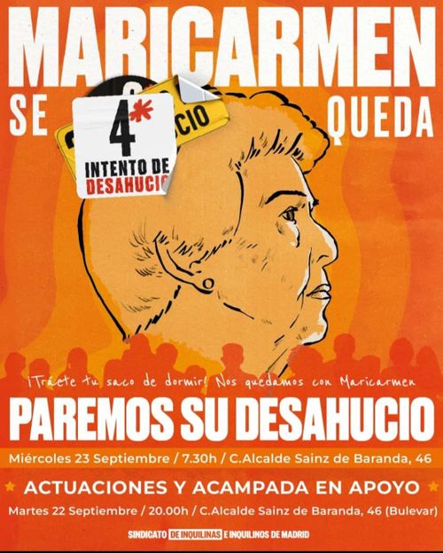 Mari Carmen se queda: actuaciones y acampada en apoyo 