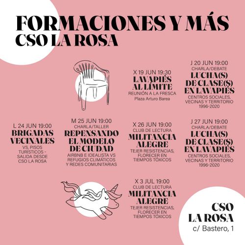 🩷 Formaciones y más en el CSO La Rosa 🩷