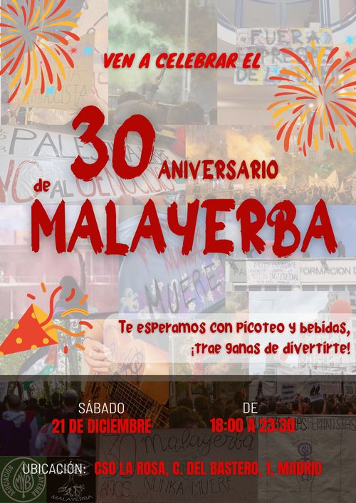 Fiesta por el 30 Aniversario de MalaYerba 