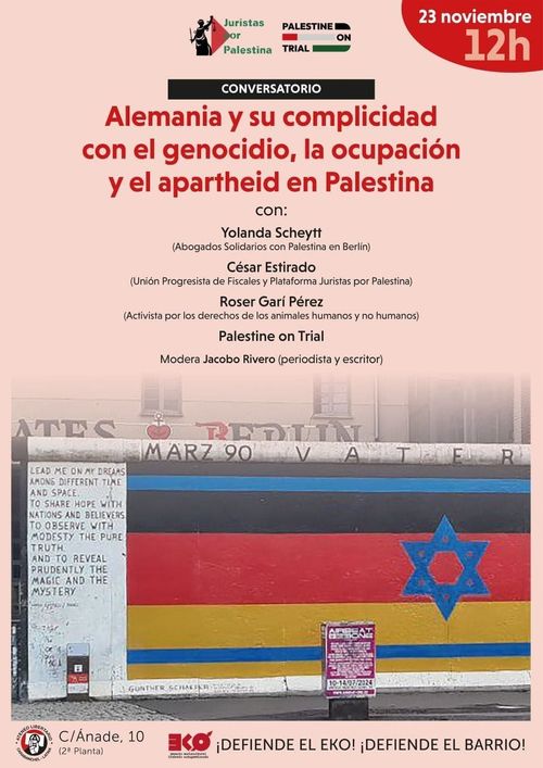 Conversatorio: «Alemania y su complicidad con el genocidio, la ocupación y el apartheid en Palestina»
