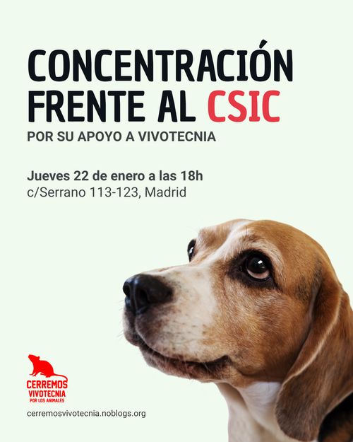 Concentración frente al CSIC por su apoyo a Vivotecnia