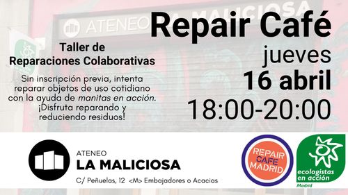 Taller de reparaciones participativas 'Repair Café'