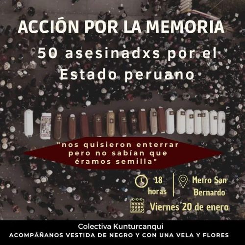 Acción por la Memoria de las asasinadxs por el estado peruano