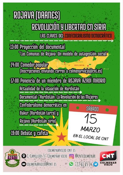 Charla Rojava (DAANES) revolución y libertad en Siria