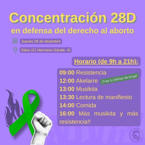 CONCENTRACIÓN 28D en defensa al derecho al aborto