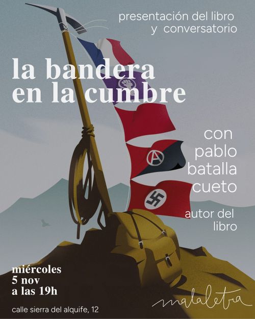 la bandera en la cumbre