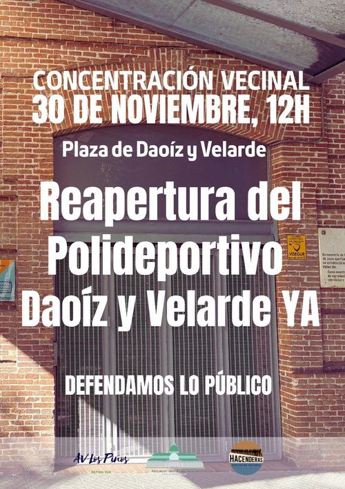 Reapertura del polideportivo Daoiz y Velarde ya 