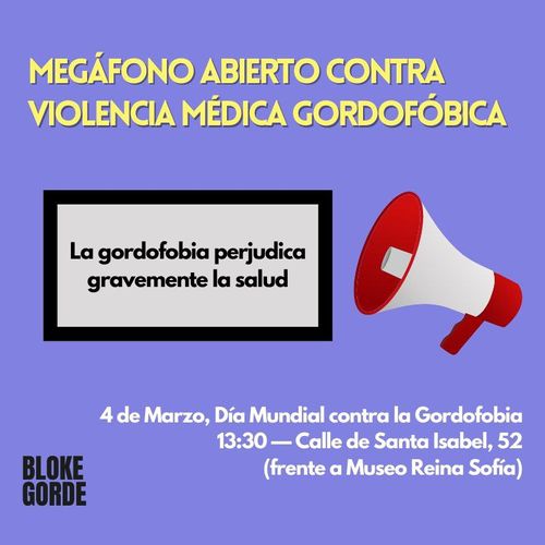 Megáfono abierto contra la violencia médica gordofóbica